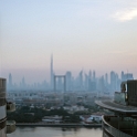 UAE DUB Dubai 2017JAN10 SamayaHotel  012  The Burj Khalifa dwarfing the rest of the city. : 2016 - African Adventures, 2017, Asia, Date, Deira, Dubai, Dubai Emirate, January, Month, Places, Samaya Hotel, Trips, United Arab Emirates, Western, Year